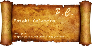 Pataki Celeszta névjegykártya